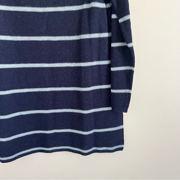Eileen Fisher Women’s Navy Striped Wool Alpaca Open Knit Sweater XS - Picture 3 of 6
